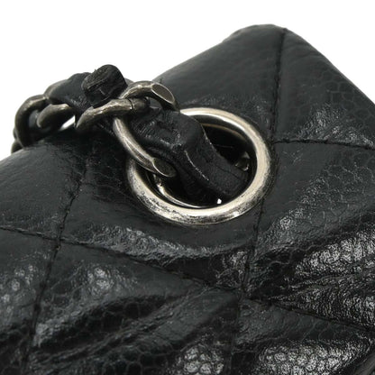 Chanel Black Caviar Skin Classic Single Flap Shoulder Bag