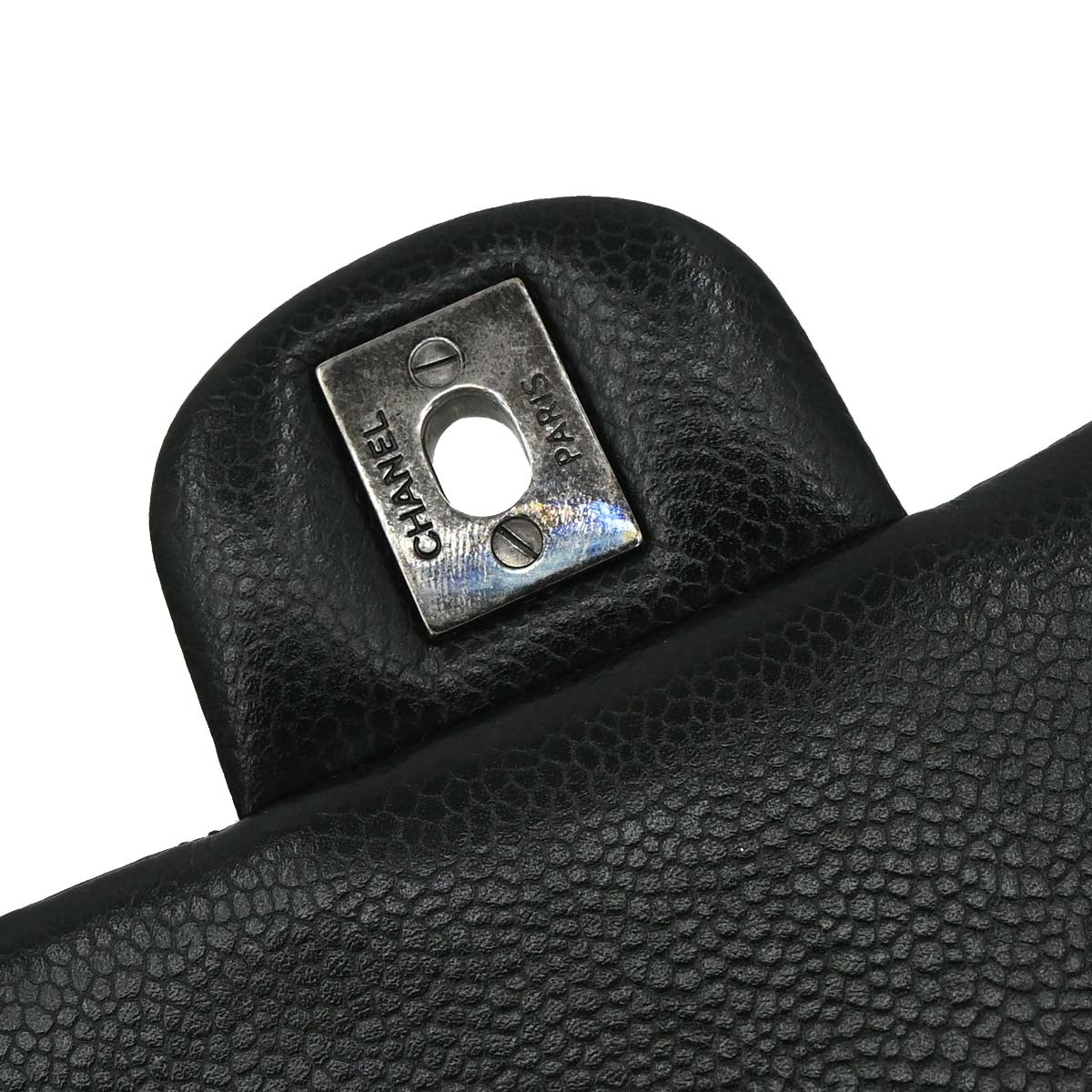 Chanel Black Caviar Skin Classic Single Flap Shoulder Bag