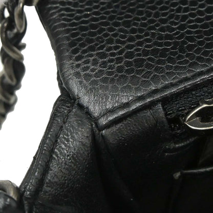 Chanel Black Caviar Skin Classic Single Flap Shoulder Bag