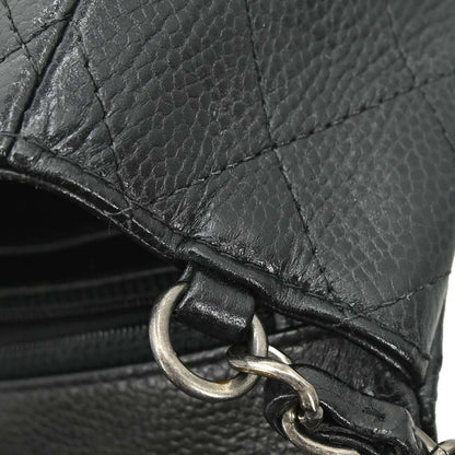 Chanel Black Caviar Skin Classic Single Flap Shoulder Bag