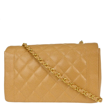 Chanel 1994-1996 Beige Caviar Skin Medium Diana Shoulder Bag