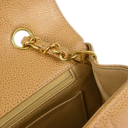Chanel 1994-1996 Beige Caviar Skin Medium Diana Shoulder Bag