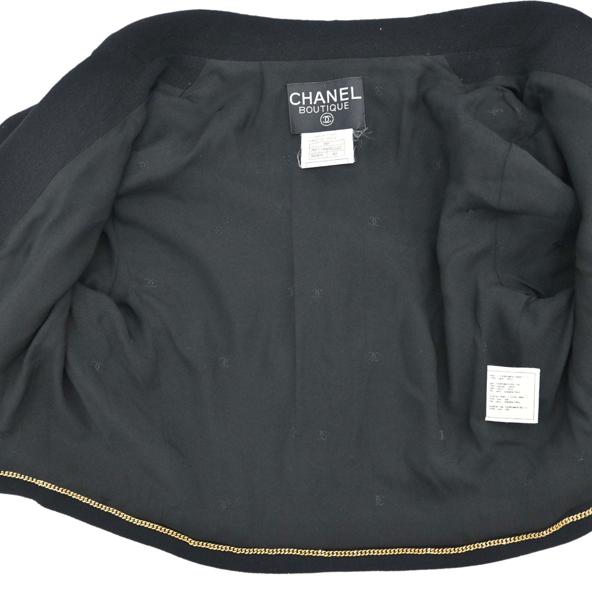 Chanel 1995 Short Sleeve Jacket Black #40