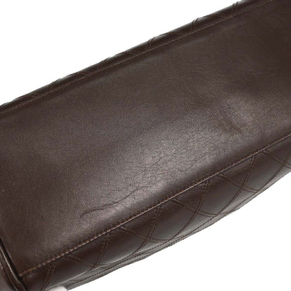 Chanel 1989-1991 Brown Lambskin Bicolore Pouch Clutch Bag