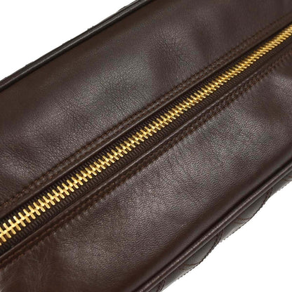 Chanel 1989-1991 Brown Lambskin Bicolore Pouch Clutch Bag
