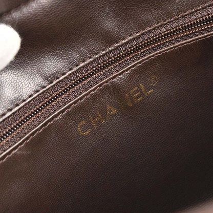 Chanel 1989-1991 Brown Lambskin Bicolore Pouch Clutch Bag