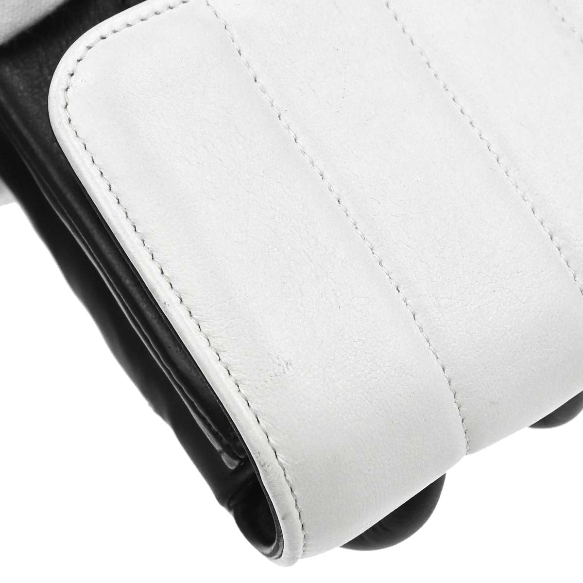 Chanel 1991-1994 Black White Lambskin Bicolor Flap Mademoiselle Shoulder Bag