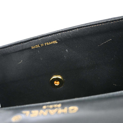Chanel 1991-1994 Black White Lambskin Bicolor Flap Mademoiselle Shoulder Bag
