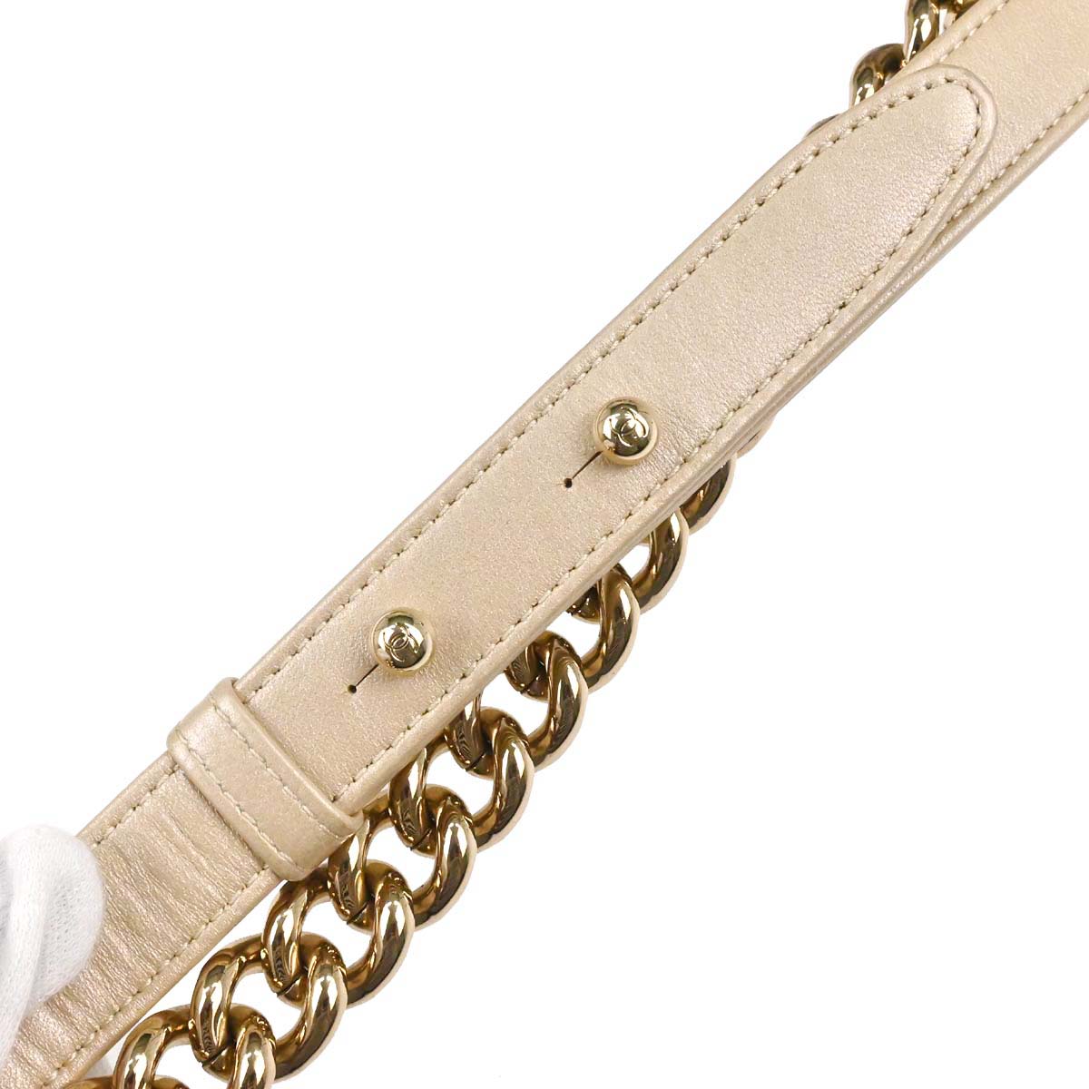 Boy Chanel 2019 Beige Tweed Lambskin Medium Double Chain Shoulder Bag