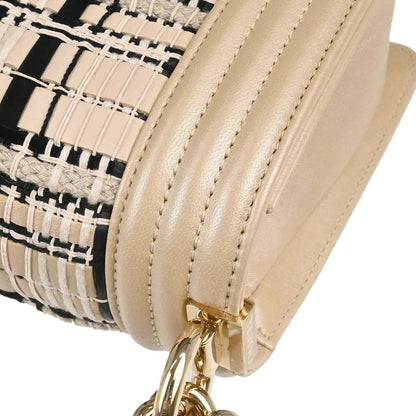 Boy Chanel 2019 Beige Tweed Lambskin Medium Double Chain Shoulder Bag