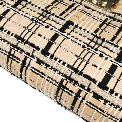 Boy Chanel 2019 Beige Tweed Lambskin Medium Double Chain Shoulder Bag