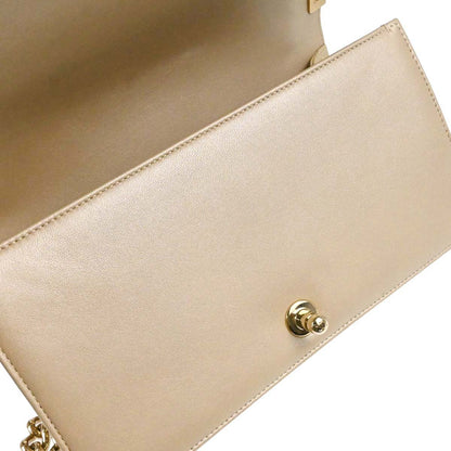 Boy Chanel 2019 Beige Tweed Lambskin Medium Double Chain Shoulder Bag