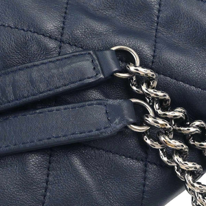 Chanel Navy Lambskin Coco Pleats Flap Bag Shoulder Bag