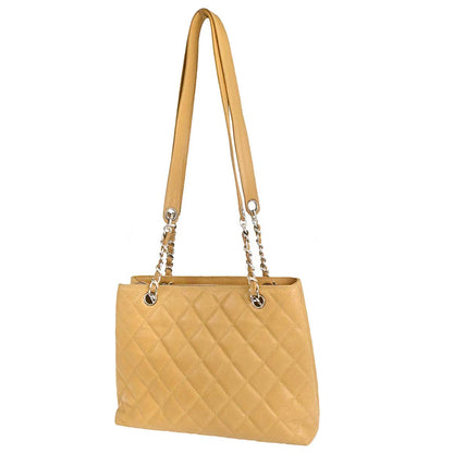 Chanel 1996-1997 Beige Caviar Skin Tote Shoulder Bag
