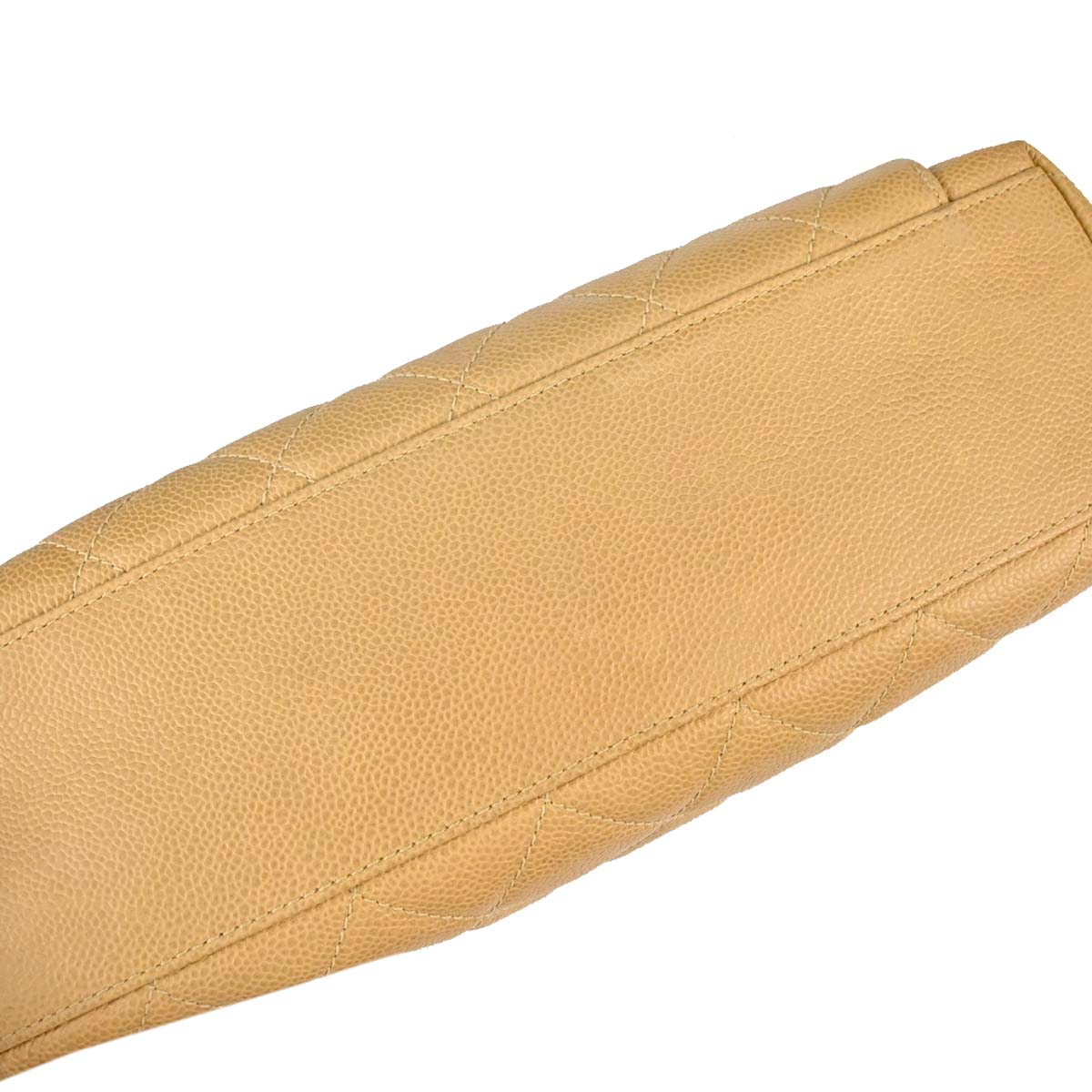 Chanel 1996-1997 Beige Caviar Skin Tote Shoulder Bag