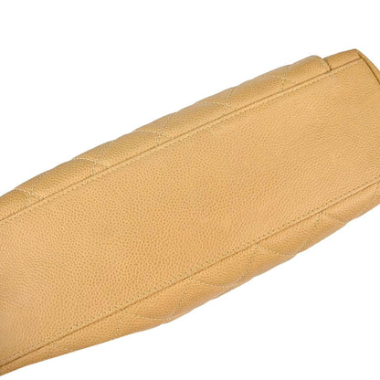 Chanel 1996-1997 Beige Caviar Skin Tote Shoulder Bag