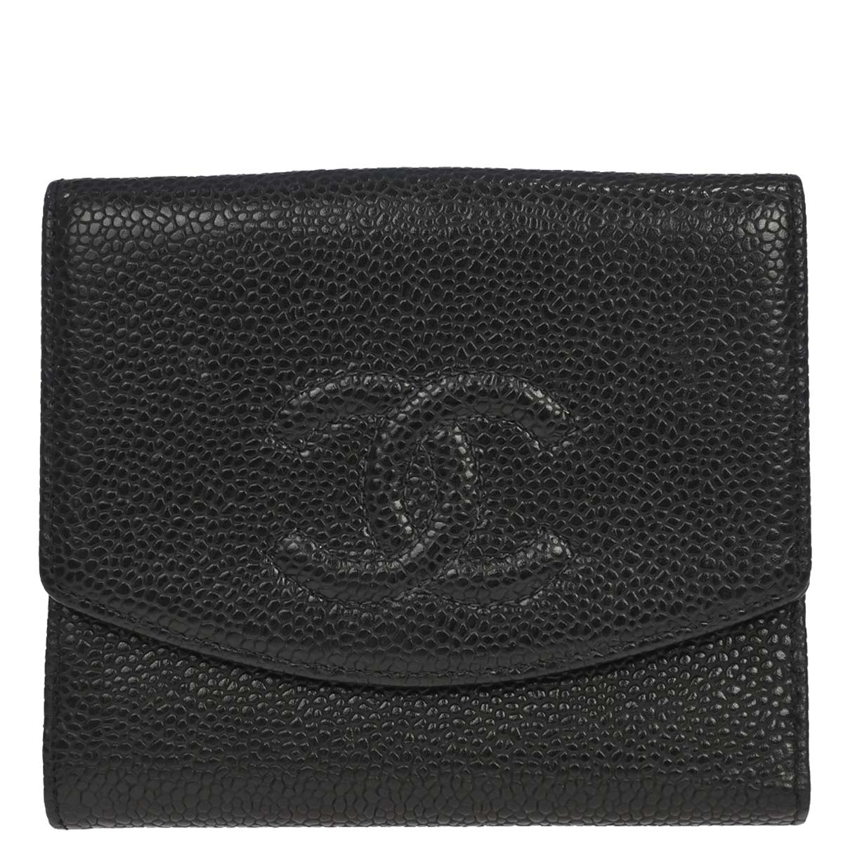 Chanel 2005-2006 Black Caviar Skin Bifold Wallet
