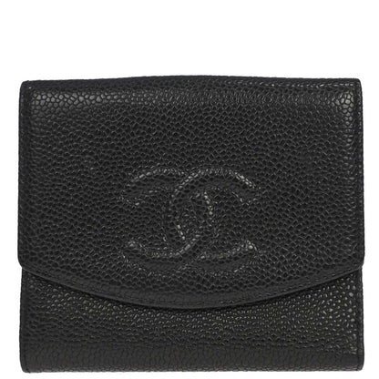 Chanel 2005-2006 Black Caviar Skin Bifold Wallet