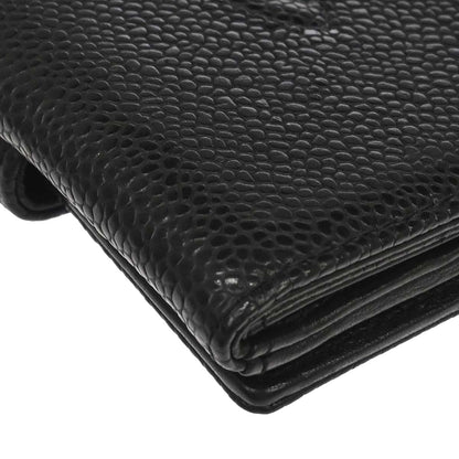Chanel 2005-2006 Black Caviar Skin Bifold Wallet