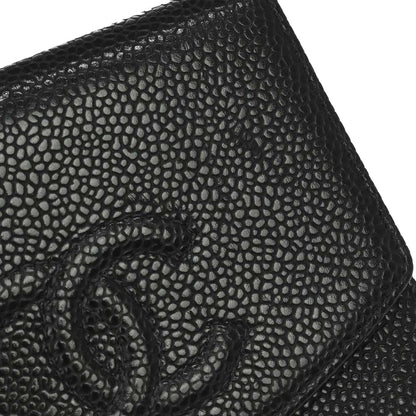 Chanel 2005-2006 Black Caviar Skin Bifold Wallet