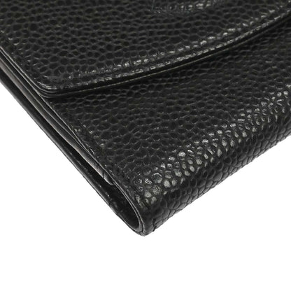 Chanel 2005-2006 Black Caviar Skin Bifold Wallet