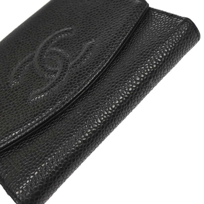 Chanel 2005-2006 Black Caviar Skin Bifold Wallet