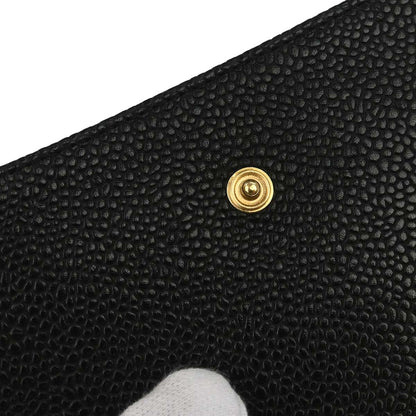 Chanel 2005-2006 Black Caviar Skin Bifold Wallet