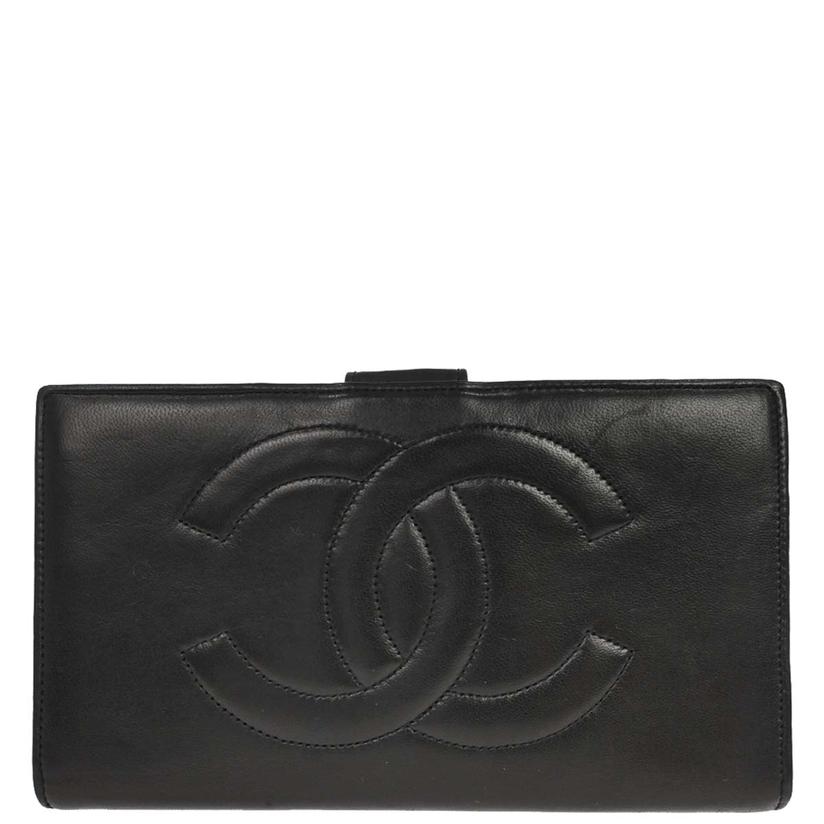 Chanel 1994-1996 Black Lambskin Long Wallet