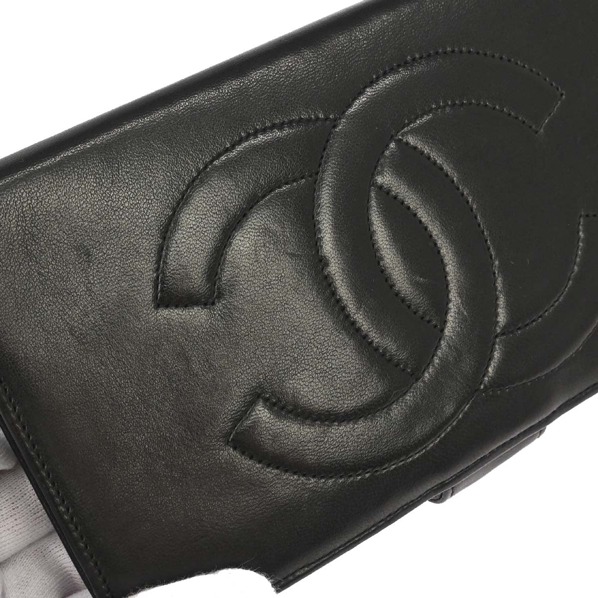 Chanel 1994-1996 Black Lambskin Long Wallet