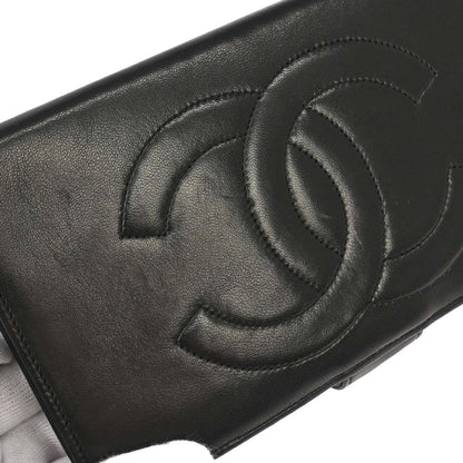 Chanel 1994-1996 Black Lambskin Long Wallet