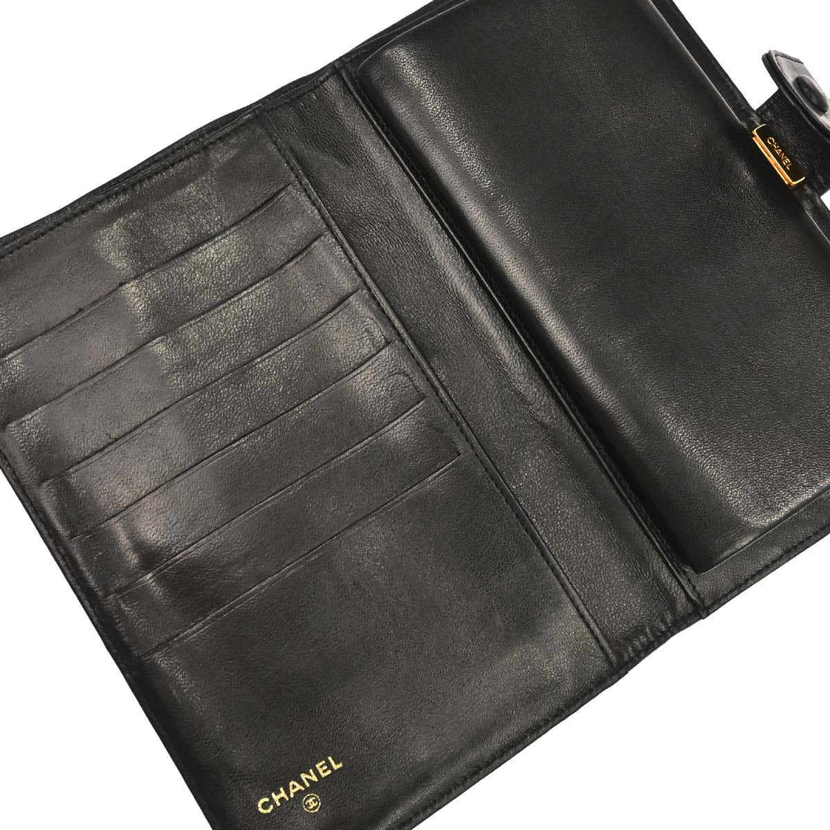 Chanel 1994-1996 Black Lambskin Long Wallet