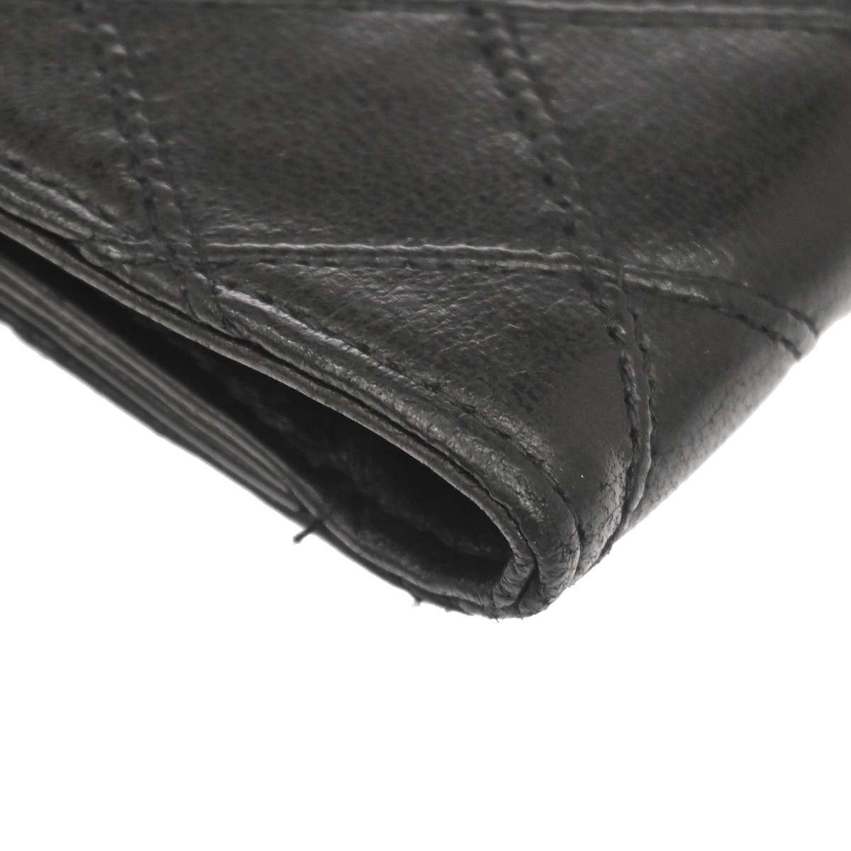 Chanel 1994-1996 Black Lambskin Bicolore Bifold Wallet
