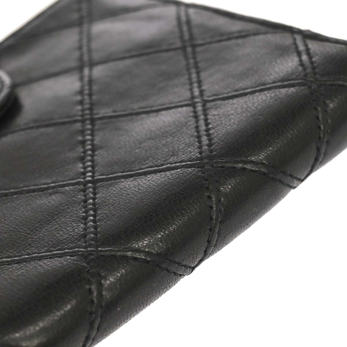 Chanel 1994-1996 Black Lambskin Bicolore Bifold Wallet