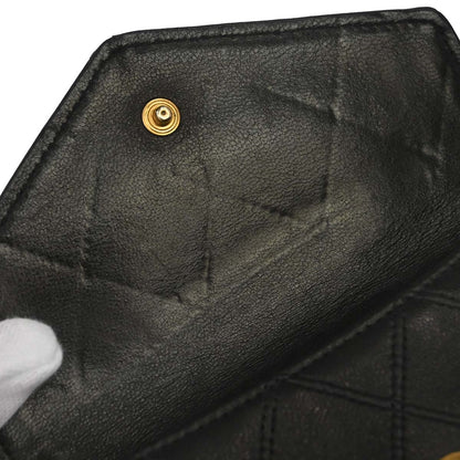 Chanel 1994-1996 Black Lambskin Bicolore Bifold Wallet