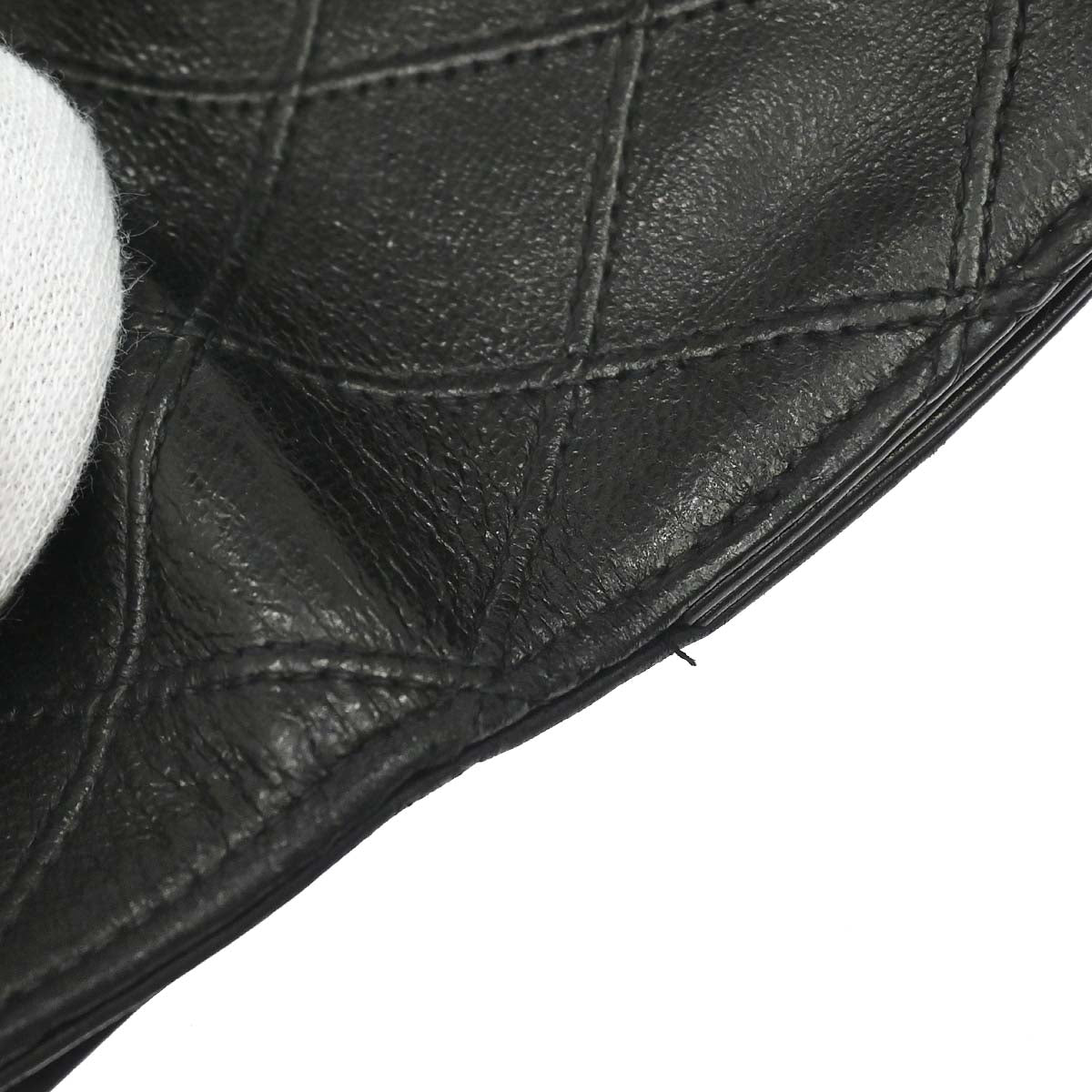 Chanel 1994-1996 Black Lambskin Bicolore Bifold Wallet