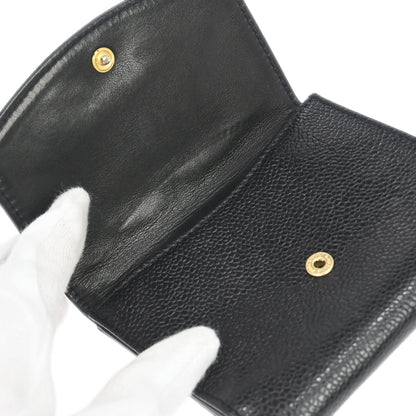 Chanel 1996-1997 Black Caviar Skin Bifold Wallet