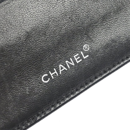Chanel 2000-2002 Black Jacquard Nylon Travel Line Bifold Wallet