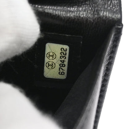 Chanel 2000-2002 Black Jacquard Nylon Travel Line Bifold Wallet