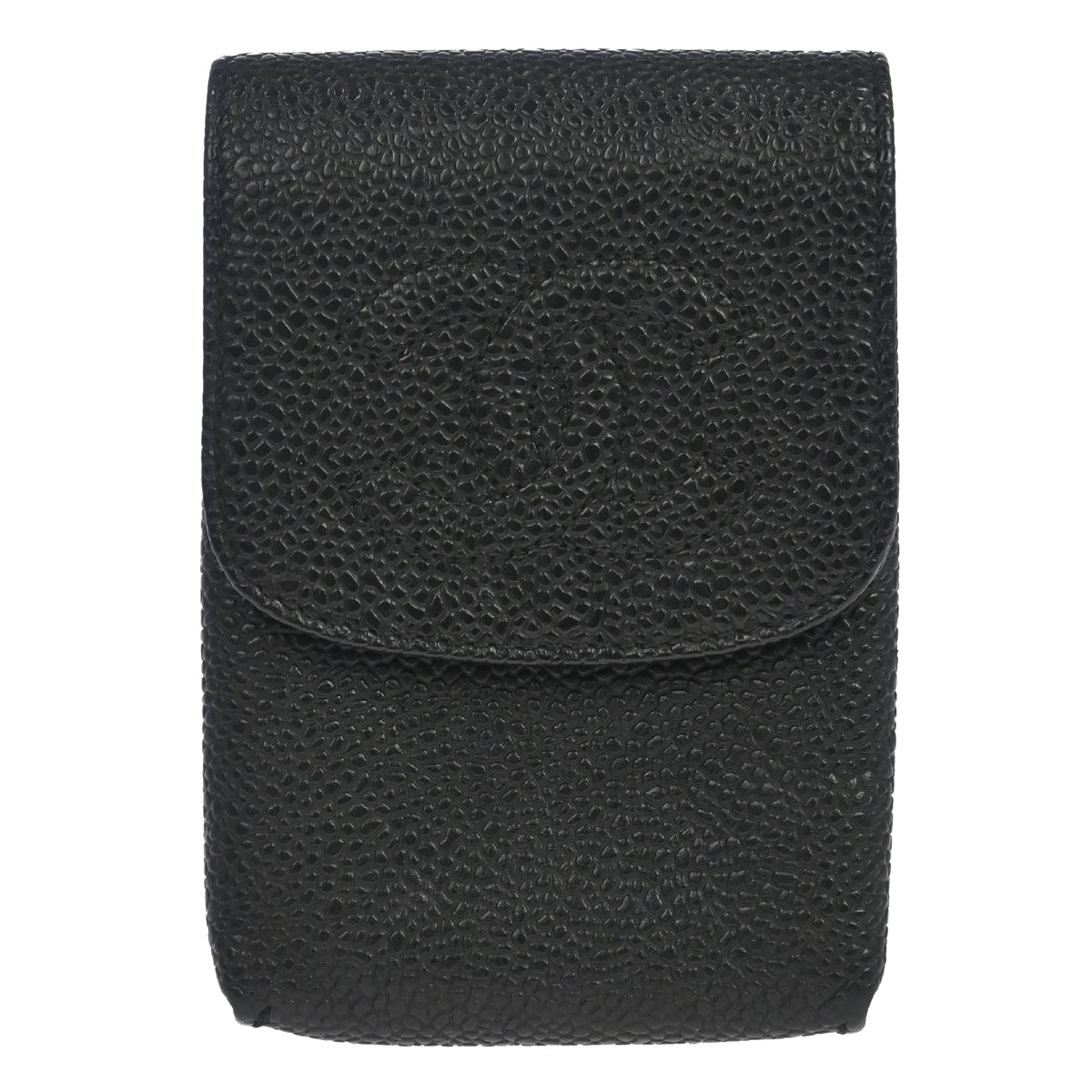 Chanel 1997-1999 Black Caviar Skin Cigarette Case Small Good