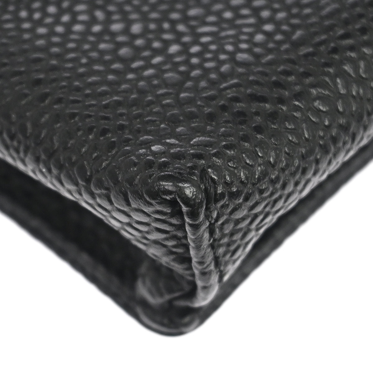 Chanel 1997-1999 Black Caviar Skin Cigarette Case Small Good