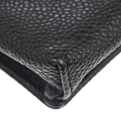 Chanel 1997-1999 Black Caviar Skin Cigarette Case Small Good