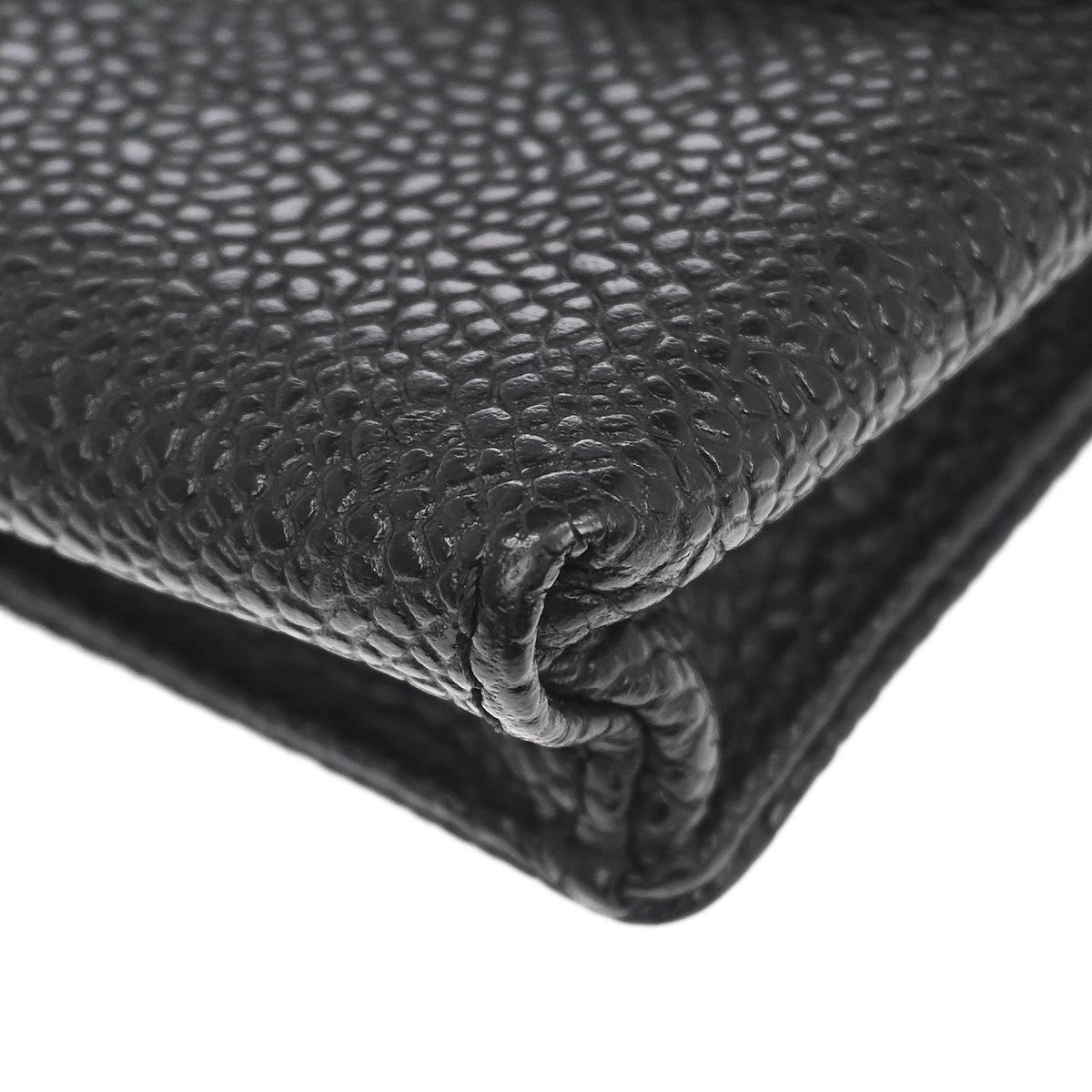 Chanel 1997-1999 Black Caviar Skin Cigarette Case Small Good