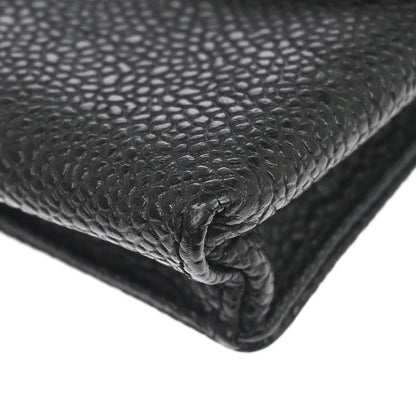 Chanel 1997-1999 Black Caviar Skin Cigarette Case Small Good