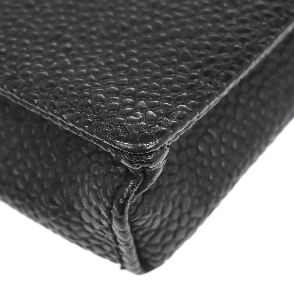 Chanel 1997-1999 Black Caviar Skin Cigarette Case Small Good