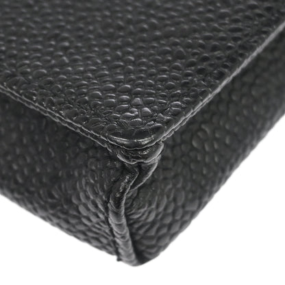 Chanel 1997-1999 Black Caviar Skin Cigarette Case Small Good