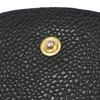 Chanel 1997-1999 Black Caviar Skin Cigarette Case Small Good