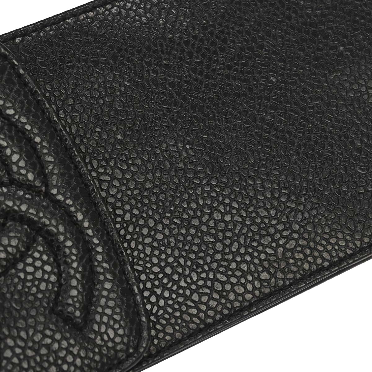 Chanel 1996-1997 Black Caviar Skin Chain Shoulder Bag Pochette Phone Case