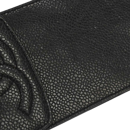 Chanel 1996-1997 Black Caviar Skin Chain Shoulder Bag Pochette Phone Case