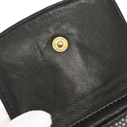 Chanel 1996-1997 Black Caviar Skin Chain Shoulder Bag Pochette Phone Case