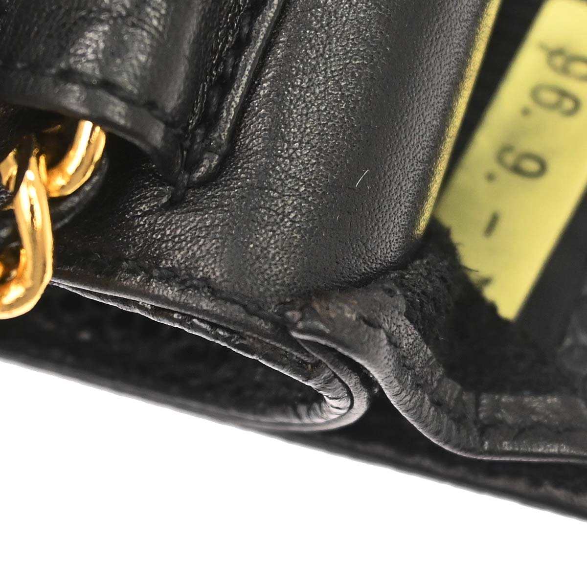 Chanel 1996-1997 Black Caviar Skin Chain Shoulder Bag Pochette Phone Case